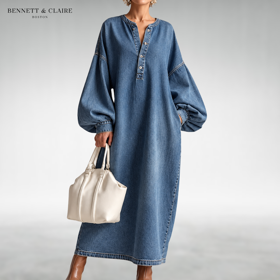 Danna Denim Puff-Sleeve