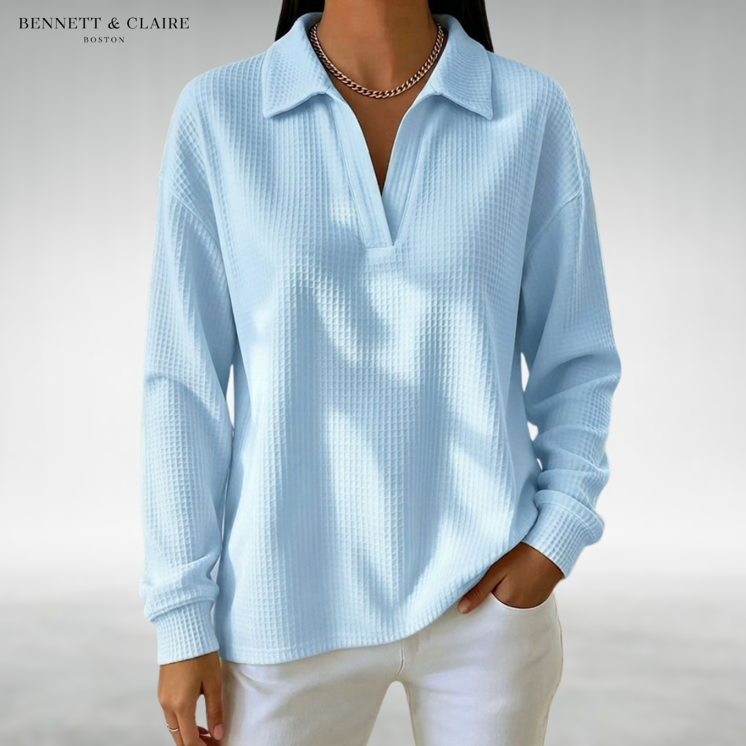 Sophia Relaxed Collared Knit Sweater