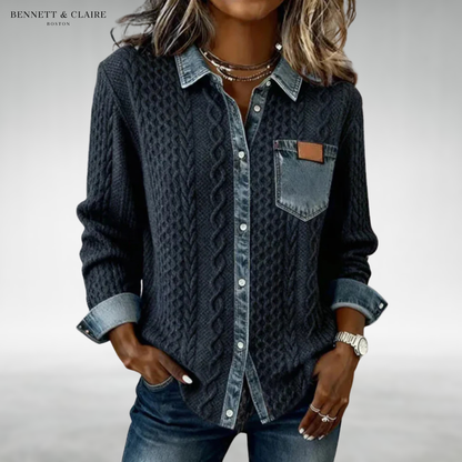 Naomi™ Cozy Knit Button-Up Shirt