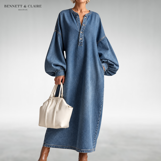 Danna Denim Puff-Sleeve