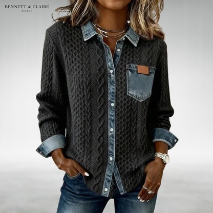 Naomi™ Cozy Knit Button-Up Shirt