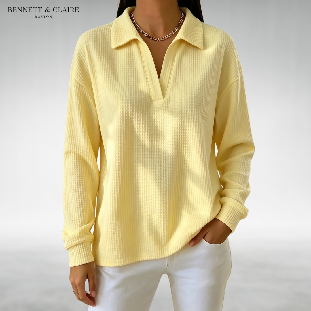 Sophia Relaxed Collared Knit Sweater