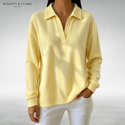 Sophia Relaxed Collared Knit Sweater