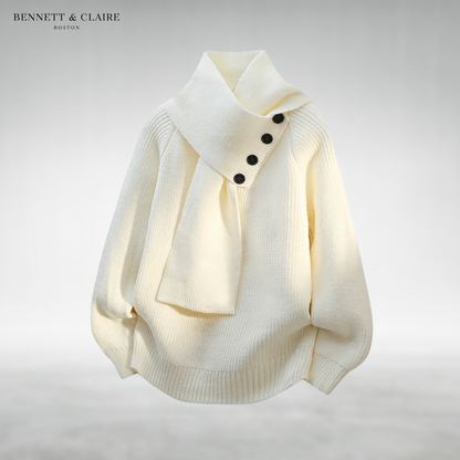 Mila™ Cozy Scarf-Collar Sweater