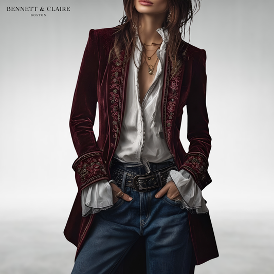Elly™ Elegant Velvet Blazer