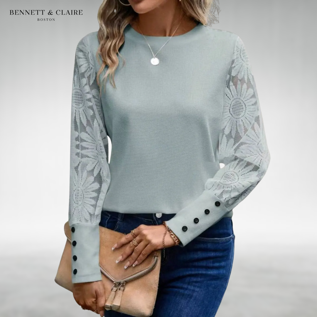 Monica™ Elegant Lace Sleeve Top