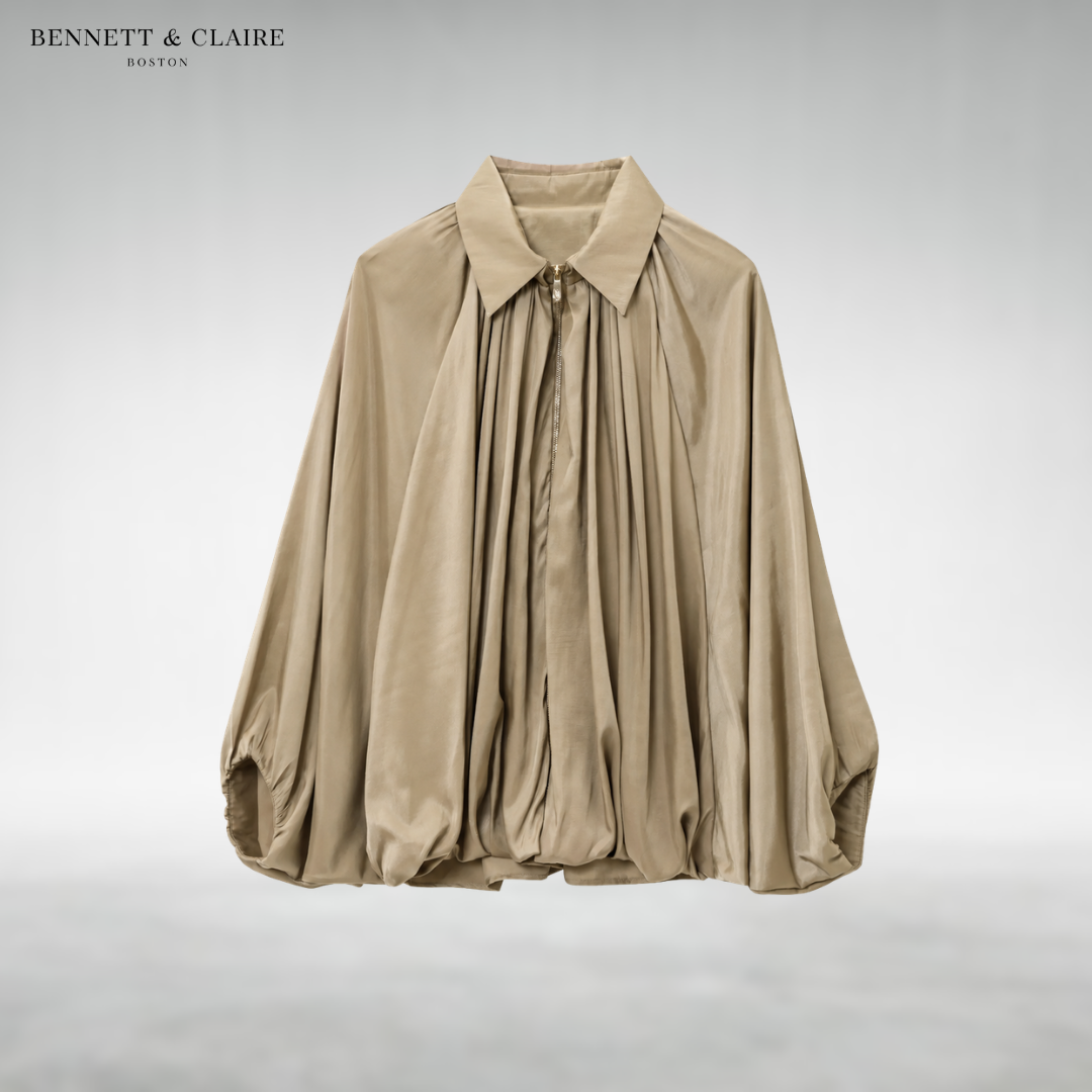 Olla Pleated Zip-Up Jacket