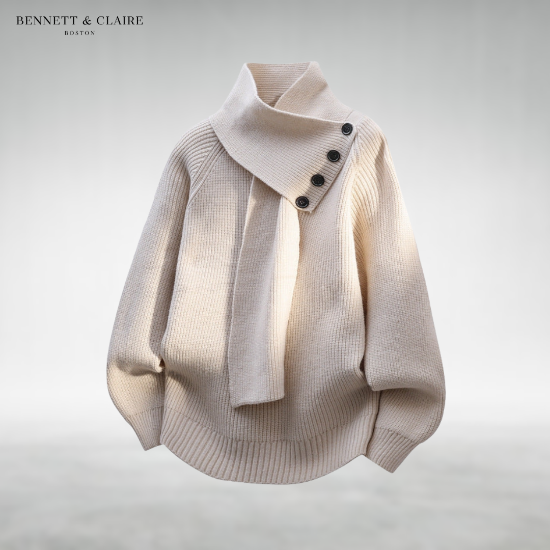 Mila™ Cozy Scarf-Collar Sweater