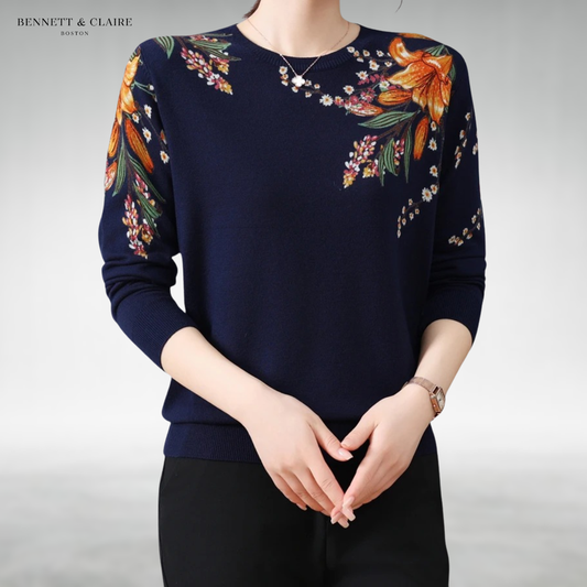 Alannah™ Elegant Floral Knit Sweater