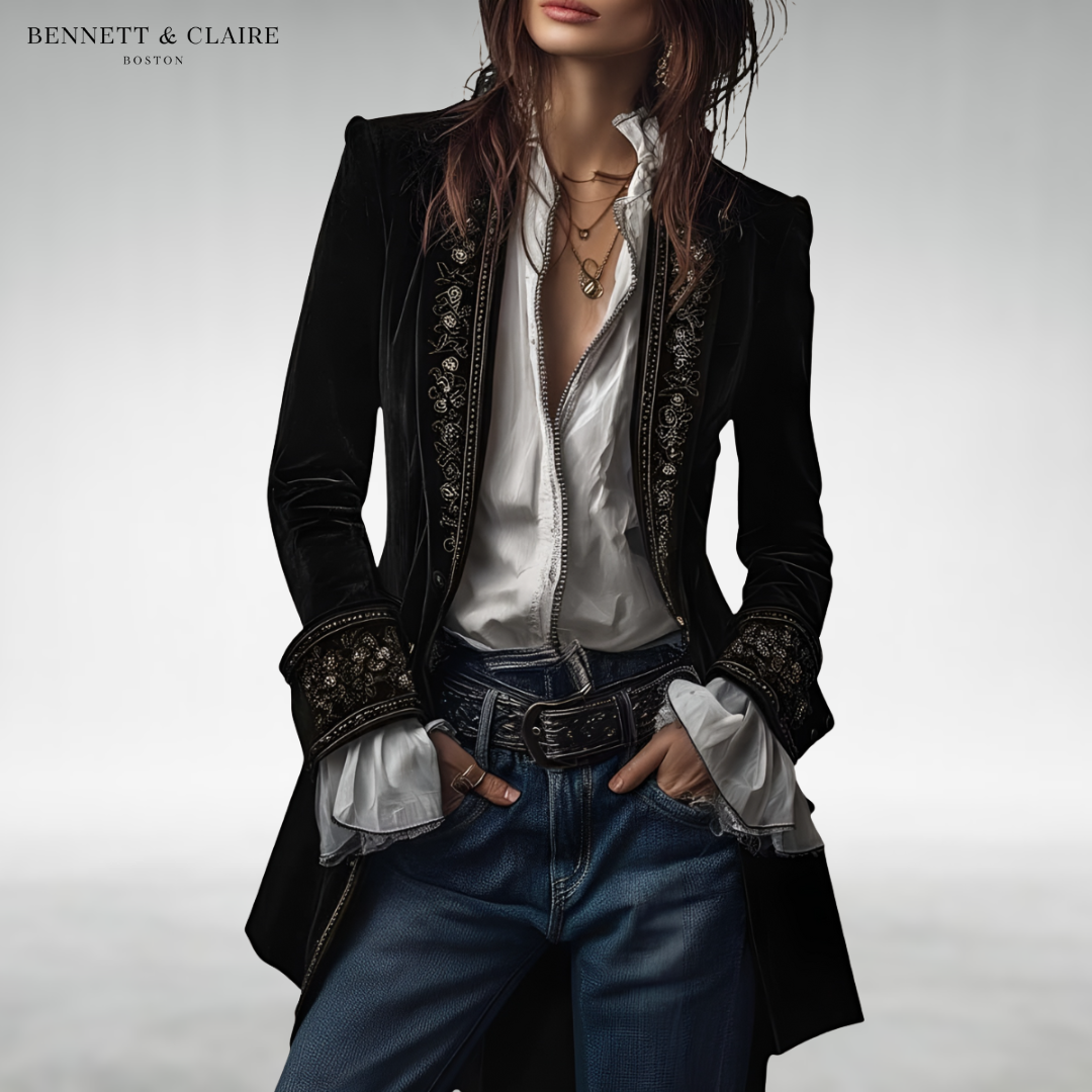 Elly™ Elegant Velvet Blazer