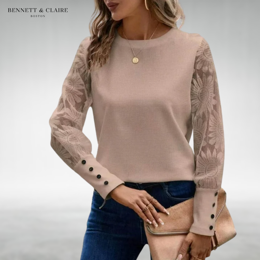 Monica™ Elegant Lace Sleeve Top